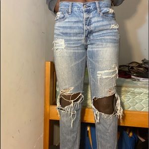 American Eagle Distress Mom Jeans